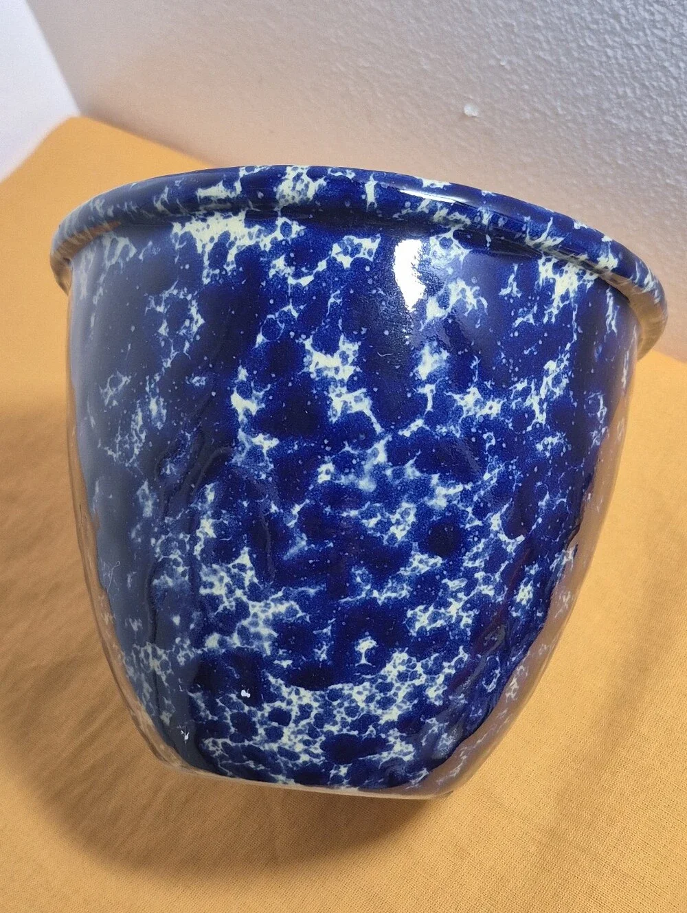 Bennington Potters Vermont Blue Agate Spongeware Mixing Bowl #1876 *Mint